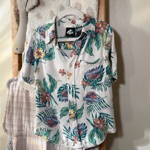 Jurassic Park Hawaiin Shirt Boys Size XS 4/5 100% Rayon